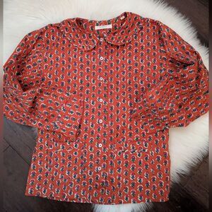 Doen Paz Organic Cotton Pajama Top XXS Canyon Blooms Floral Print